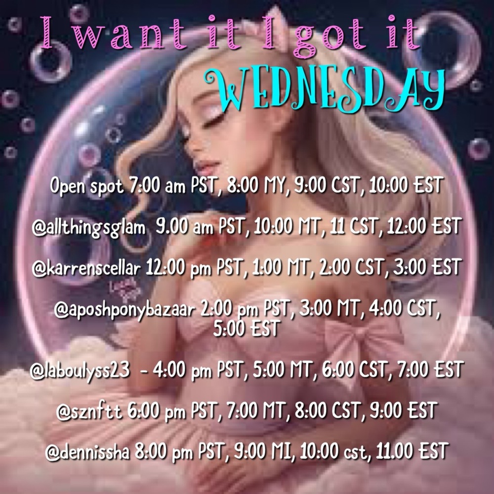 I Want It Wednesday! 11am cst Live Share Show Train Listing. Come add your items